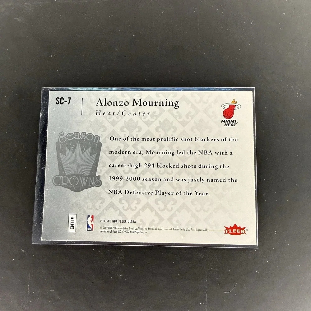 Alonzo Mourning 2007 Fleer Ultra Season Crowns‎ Blocks Leader SC-7 Heat